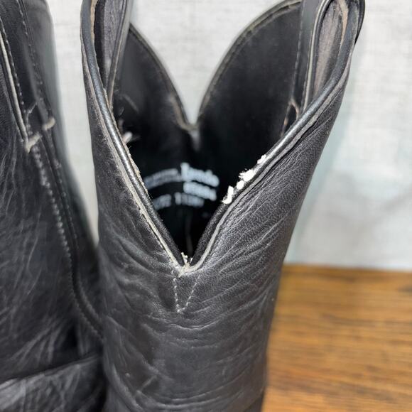 Vintage Laredo 56672 Men’s 9D Black Leather Cowboy Boots USA Made Western - Picture 8 of 8